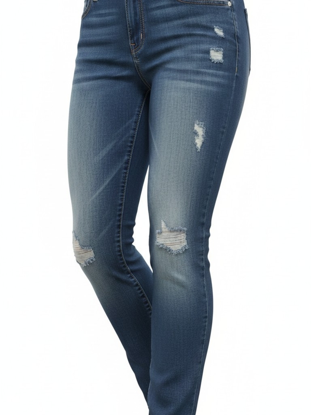 Mossimo Supply Co. Women's Distressed Skinny Jeans - Medium Blue